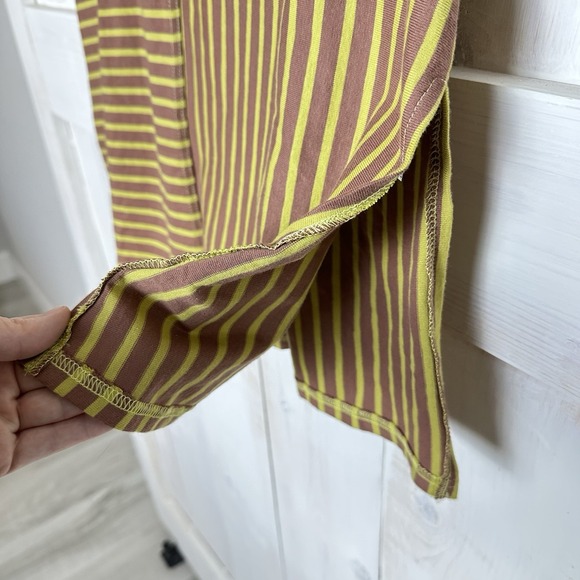 Free People‎ Beach Julie Striped Tunic - Avocado Combo Sz XS BROWN GREEN NWOT - Picture 5 of 8